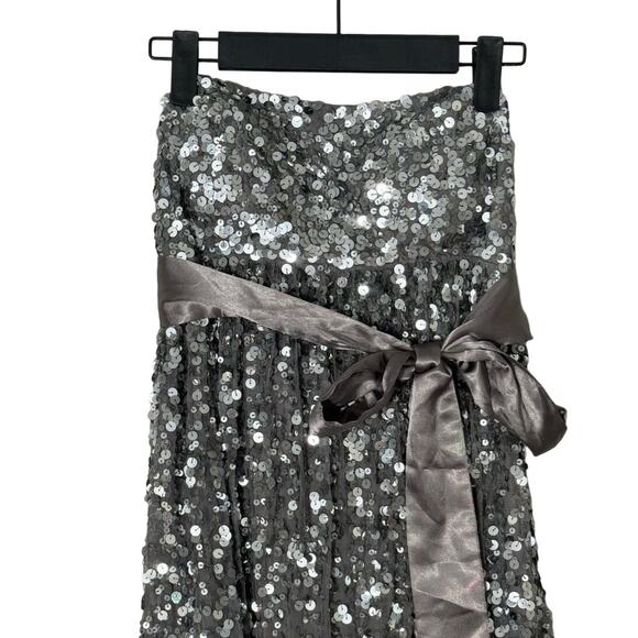 NWT Alexia Admor Silver Sequin Strapless Mini Cocktail Dress Size M - Picture 7 of 9